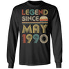 Legend Since May 1990 Vintage 32th Birthday Gifts T-Shirt & Hoodie | Teecentury.com
