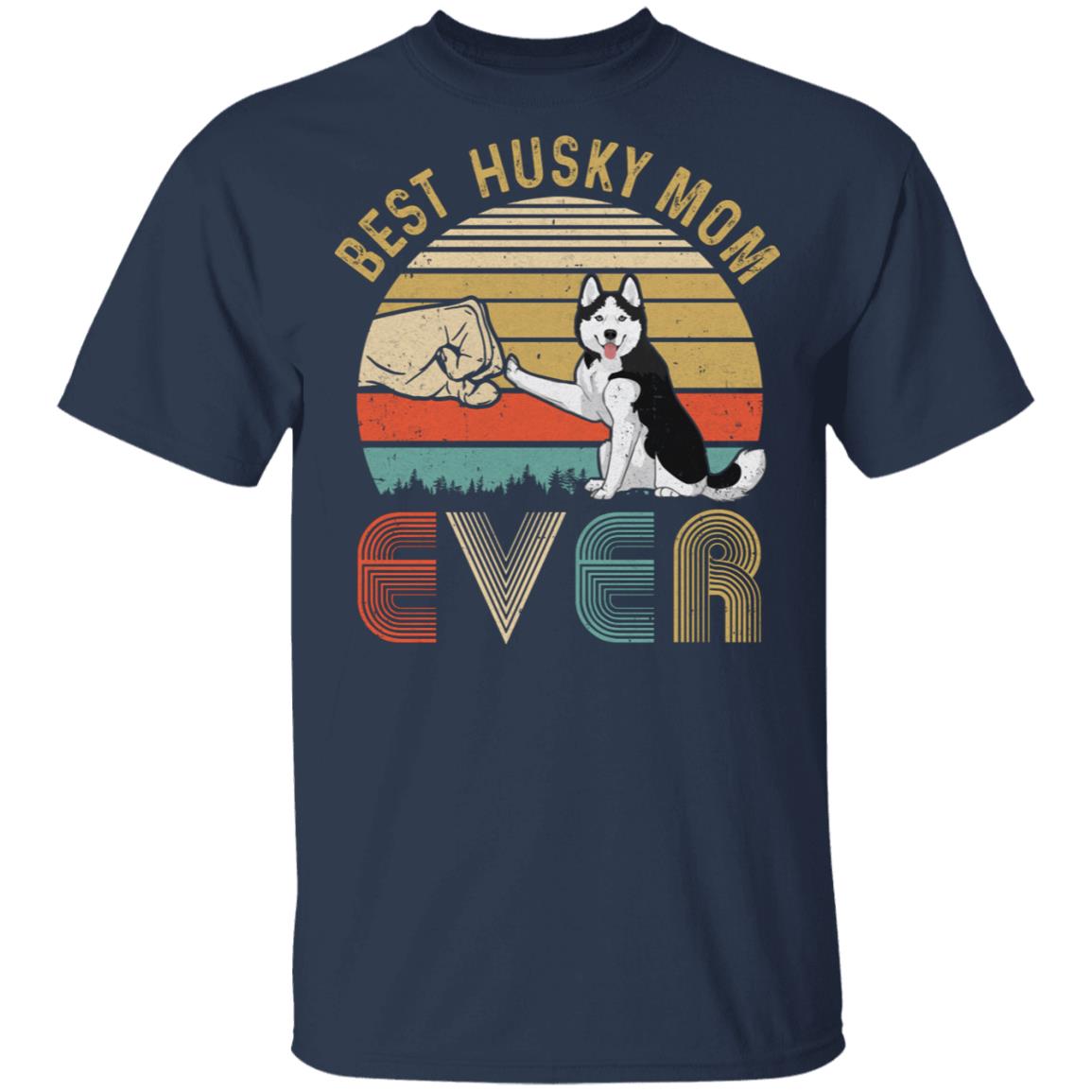 Vintage Best Husky Mom Ever Bump Fit Funny Mom Gifts T-Shirt & Hoodie | Teecentury.com