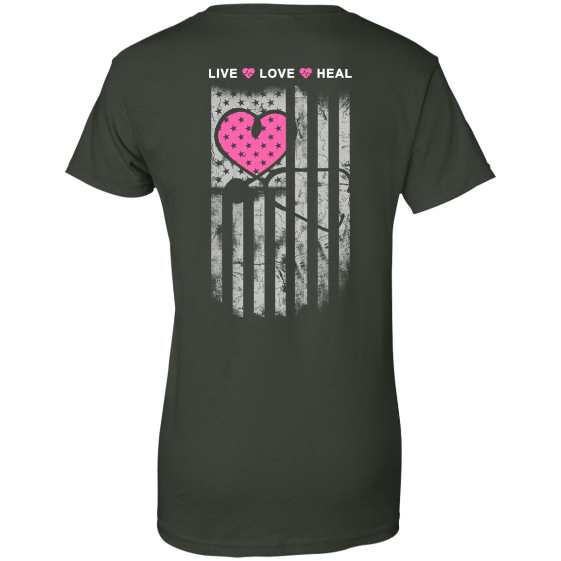 Nurse Heart Flag American Live Love Heal T-Shirt & Hoodie | Teecentury.com