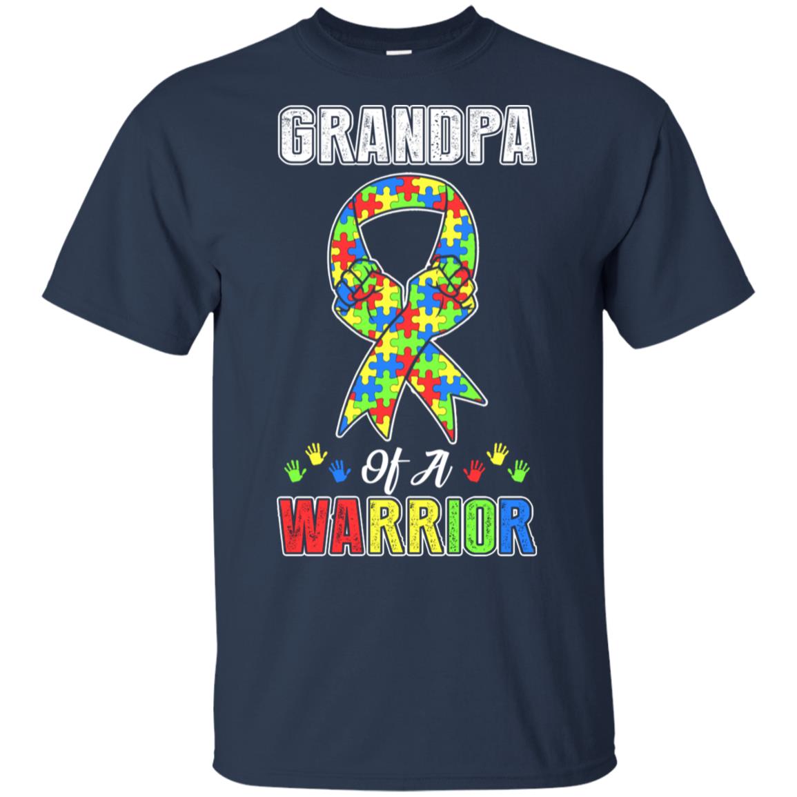 Grandpa Of A Warrior Support Autism Awareness Gift T-Shirt & Hoodie | Teecentury.com