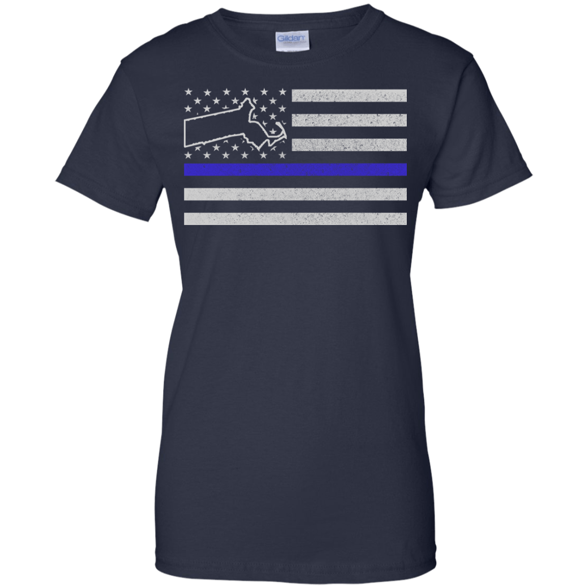 Massachusetts Thin Blue Line Police State T-Shirt & Hoodie | Teecentury.com