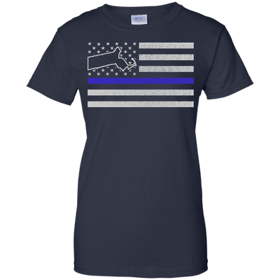 Massachusetts Thin Blue Line Police State T-Shirt & Hoodie | Teecentury.com