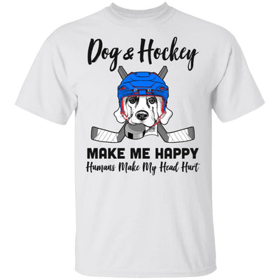 Dogs And Hockey Make Me Happy Humans Make My Head Hurt T-Shirt & Hoodie | Teecentury.com