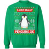 I Just Really Like Penguins Ok Ugly Christmas Sweater T-Shirt & Sweatshirt | Teecentury.com