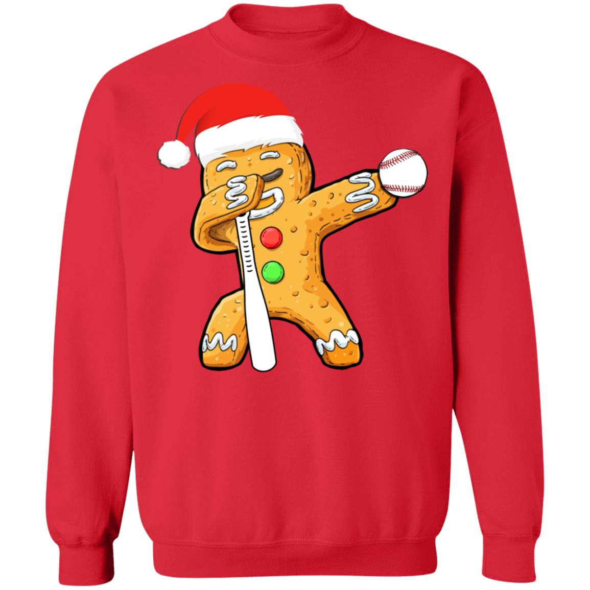 Dabbing Gingerbread Santa Baseball Christmas Pajama Gifts T-Shirt & Sweatshirt | Teecentury.com