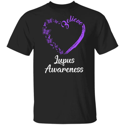 Butterfly Believe Lupus Awareness Ribbon Gifts T-Shirt & Hoodie | Teecentury.com