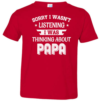 Sorry Not Listening Thinking About Papa Funny Kids Youth Youth Shirt | Teecentury.com