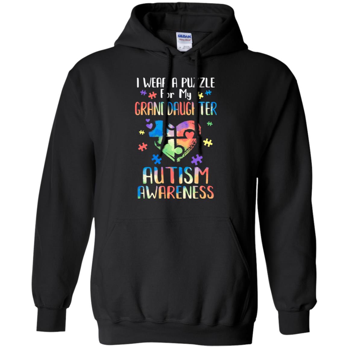 I Wear A Puzzle For My Granddaughter Autism Awareness T-Shirt & Hoodie | Teecentury.com