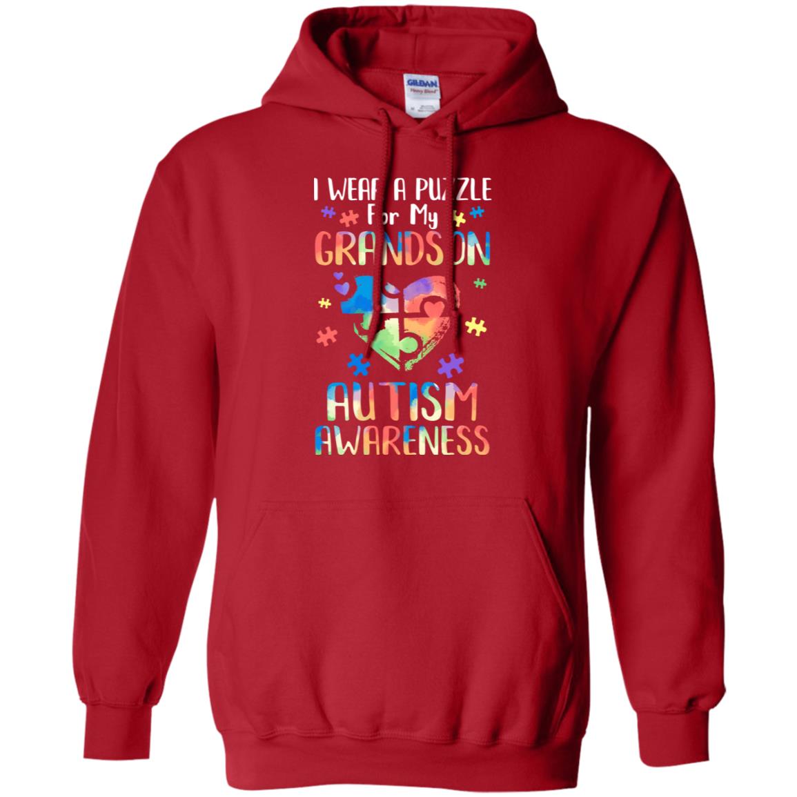 I Wear A Puzzle For My Grandson Autism Awareness T-Shirt & Hoodie | Teecentury.com