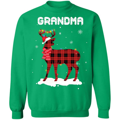 Grandma Deer Red Plaid Christmas Family Matching Pajamas T-Shirt & Sweatshirt | Teecentury.com