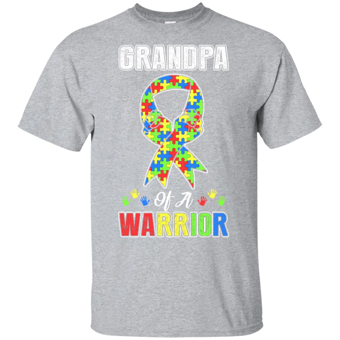 Grandpa Of A Warrior Support Autism Awareness Gift T-Shirt & Hoodie | Teecentury.com
