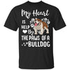 My Heart Is Held By The Paws Of A Bulldog Lover T-Shirt & Hoodie | Teecentury.com