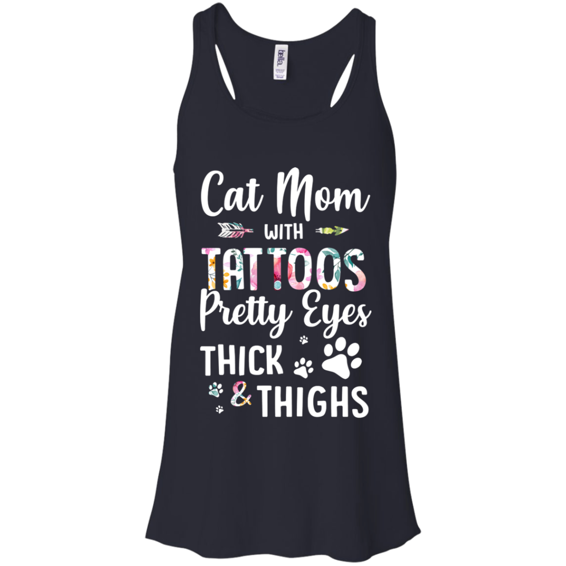 Cat Mom With Tattoos Pretty Eyes Thick Thighs T-Shirt & Tank Top | Teecentury.com