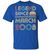 Legend Since March 2008 Vintage 14th Birthday Gifts Youth Youth Shirt | Teecentury.com