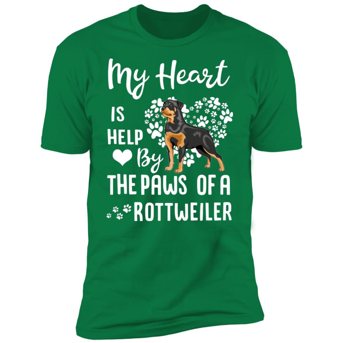 My Heart Is Held By The Paws Of A Rottweiler Lover T-Shirt & Hoodie | Teecentury.com