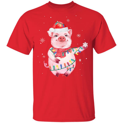 Santa Pig Christmas Lights Pig Lover Christmas Gift T-Shirt & Sweatshirt | Teecentury.com