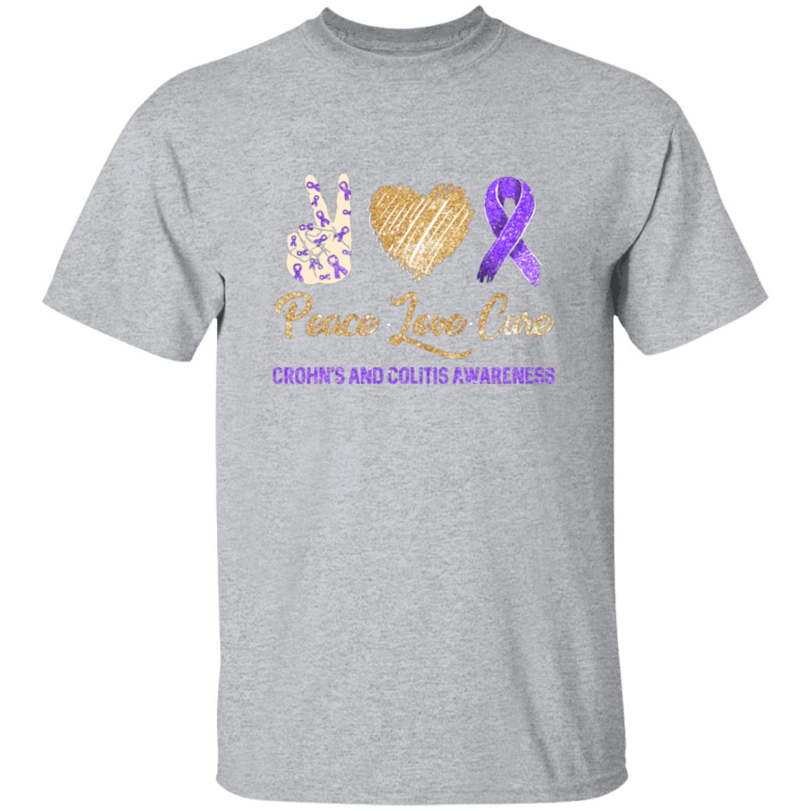 Peace Love Cure Crohn's And Colitis Awareness T-Shirt & Hoodie | Teecentury.com