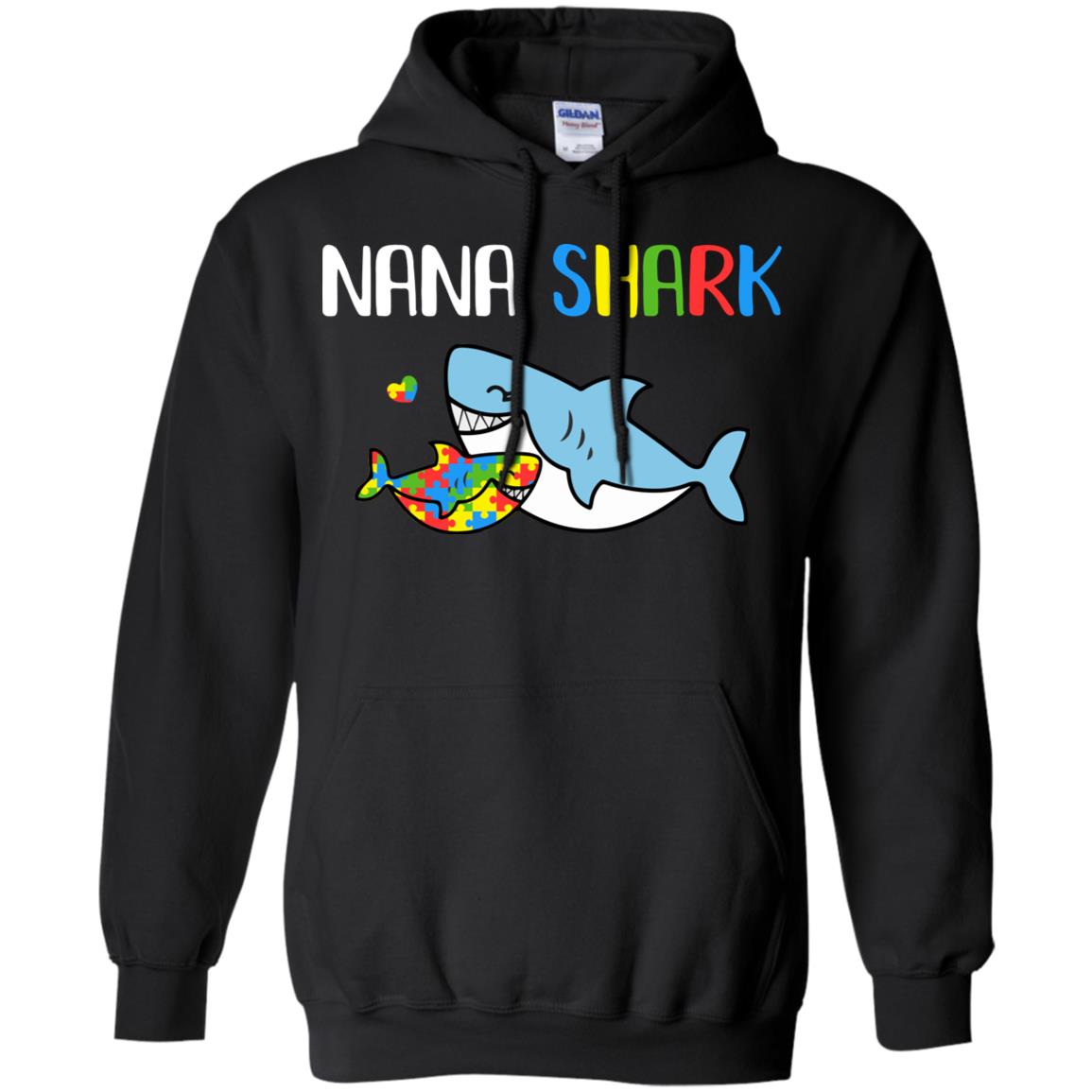 Nana Shark Support Autism Awareness For Grandchild T-Shirt & Hoodie | Teecentury.com