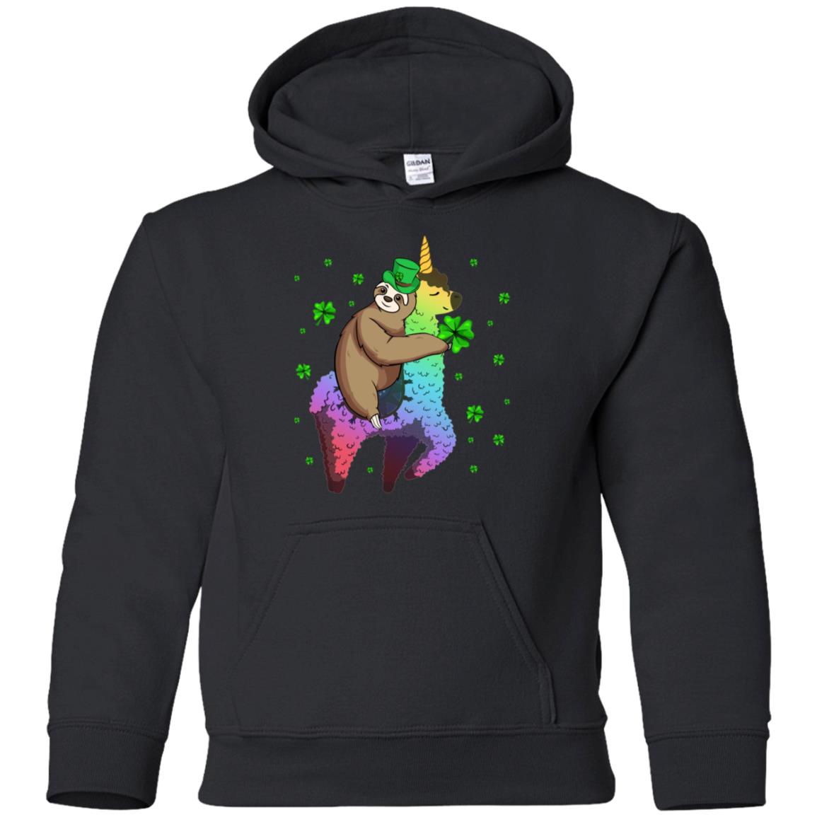 Leprechaun Sloth Riding Llama Unicorn St Patricks Day Youth Youth Shirt | Teecentury.com