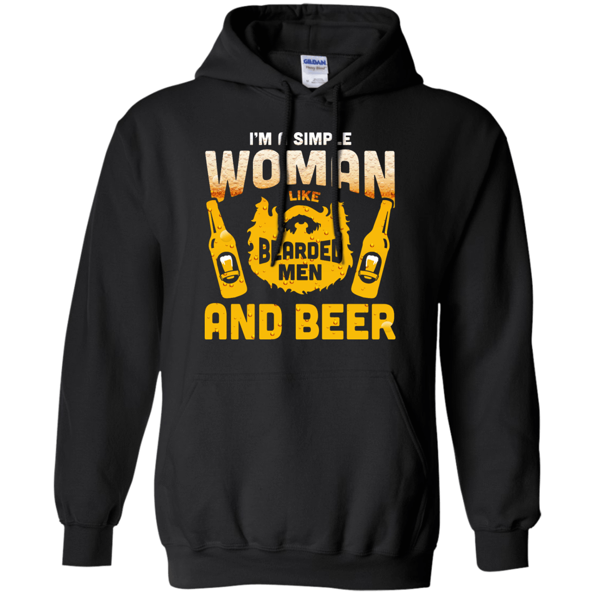 I'm A Simple Woman I Like Bearded Men And Beer T-Shirt & Hoodie | Teecentury.com