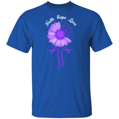 Faith Hope Love Purple Ribbon Pancreatic Cancer Awareness T-Shirt & Hoodie | Teecentury.com