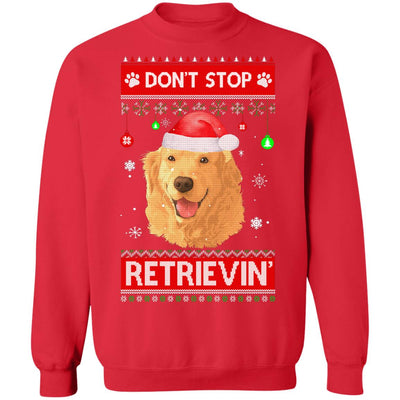 Santa Golden Retriever Ugly Xmas Sweater Dont Stop Retrievin T-Shirt & Sweatshirt | Teecentury.com