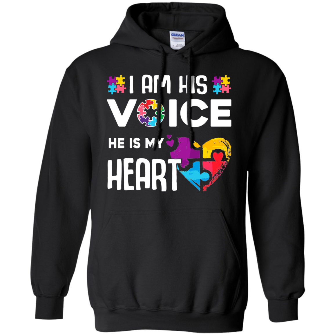 Autism Awareness I Am His Voice He Is My Heart Autism Mom T-Shirt & Hoodie | Teecentury.com
