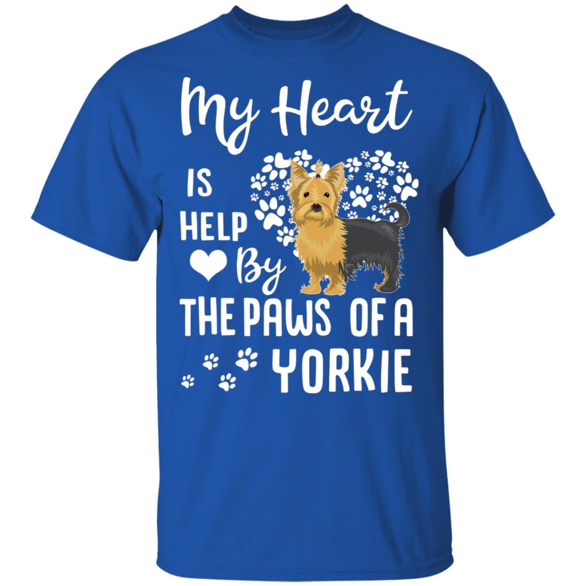 My Heart Is Held By The Paws Of A Yorkie Lover T-Shirt & Hoodie | Teecentury.com