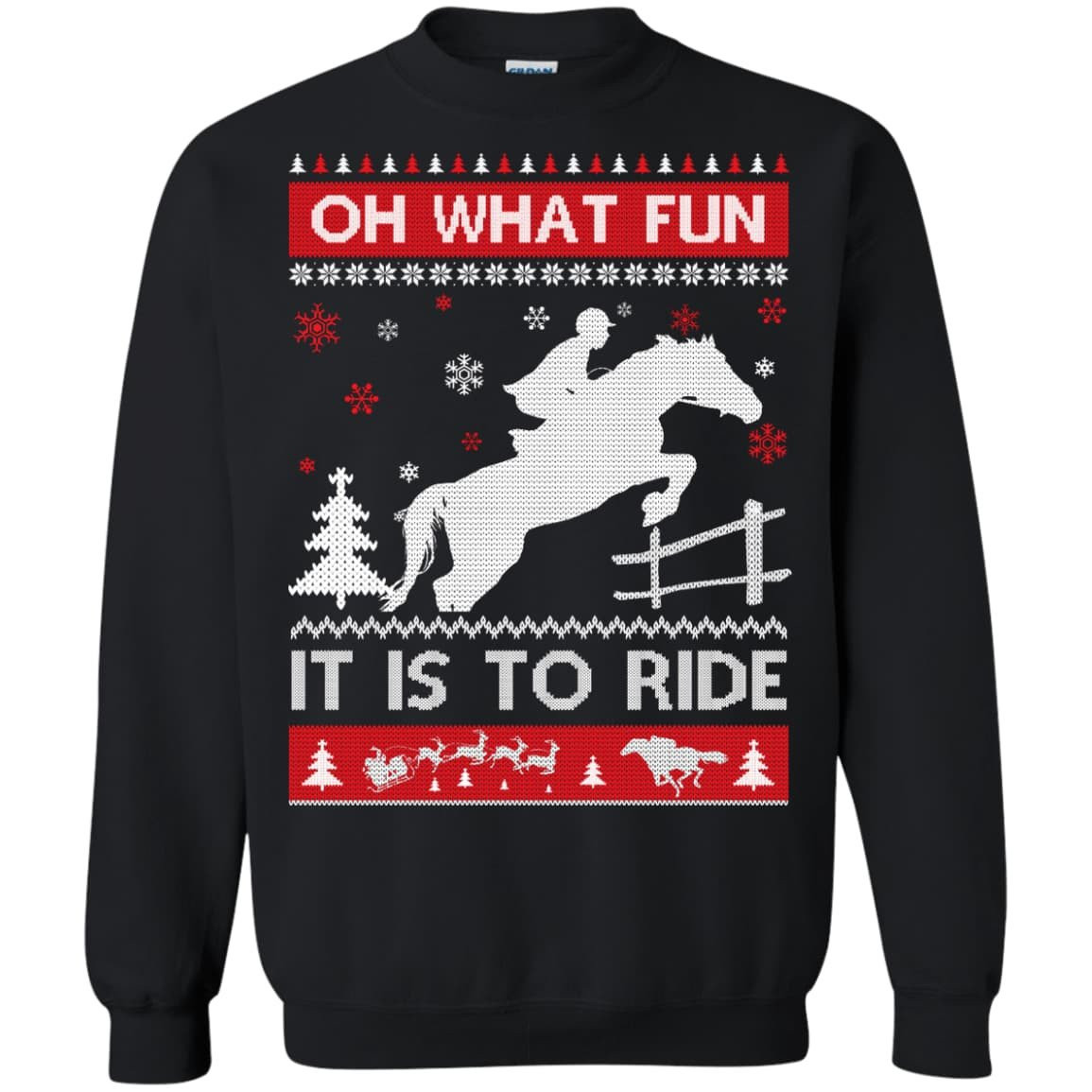 Horse Sweater Christmas Oh What Fun It Is To Ride T-Shirt & Hoodie | Teecentury.com