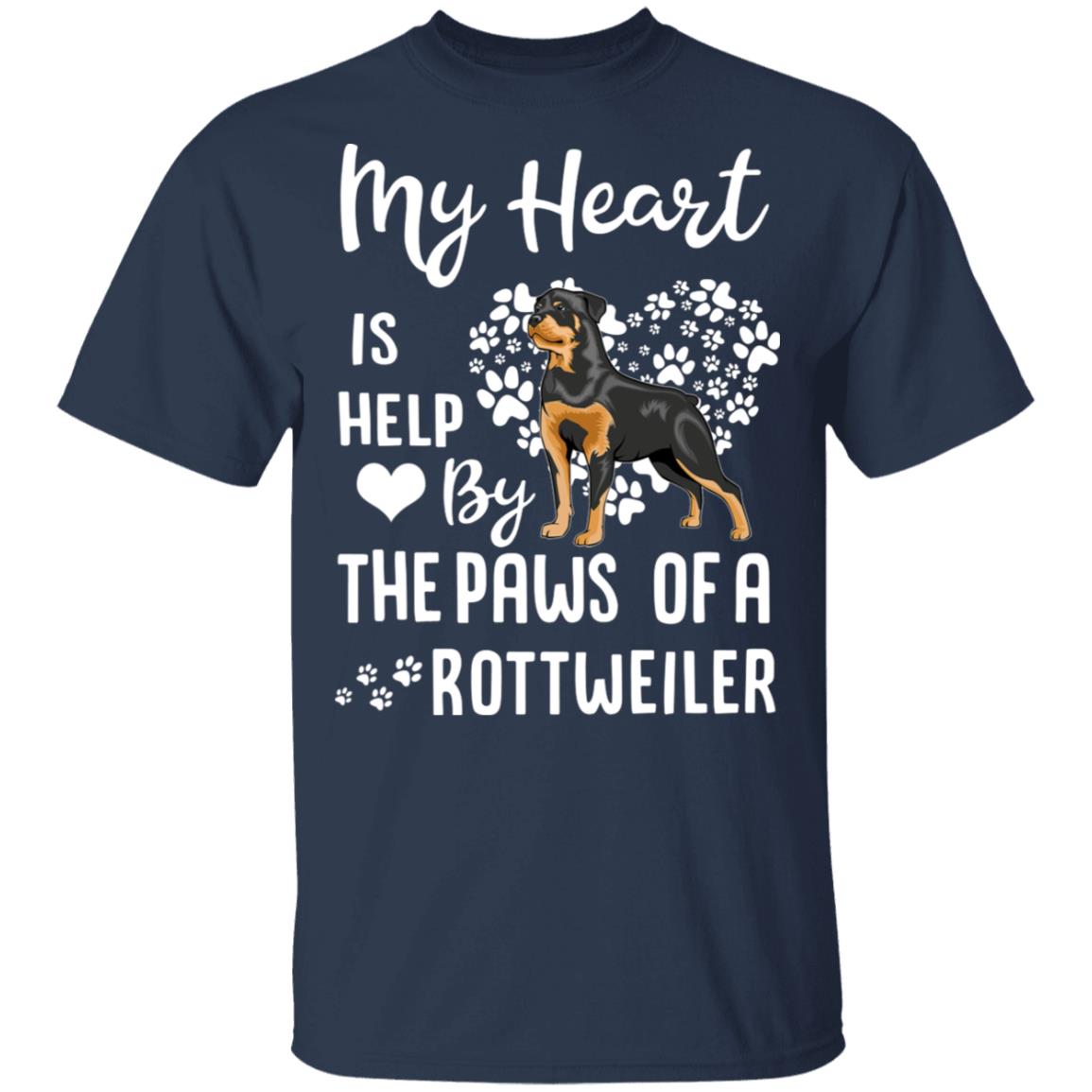 My Heart Is Held By The Paws Of A Rottweiler Lover T-Shirt & Hoodie | Teecentury.com