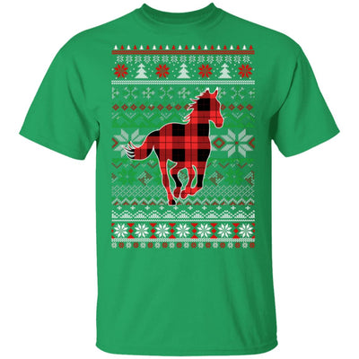 Horse Red Plaid Ugly Christmas Sweater Funny Gifts T-Shirt & Sweatshirt | Teecentury.com