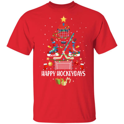 Happy Hockeydays Ice Hockey Christmas Tree Funny Xmas Gift T-Shirt & Sweatshirt | Teecentury.com