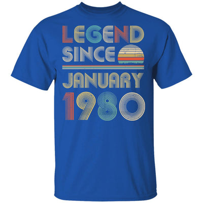 Legend Since January 1980 Vintage 42th Birthday Gifts T-Shirt & Hoodie | Teecentury.com