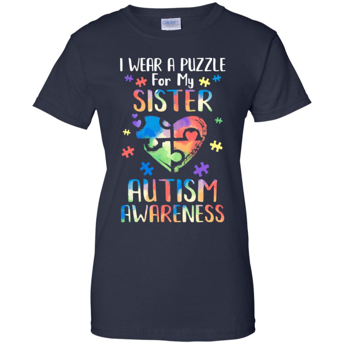 I Wear A Puzzle For My Sister Autism Awareness T-Shirt & Hoodie | Teecentury.com