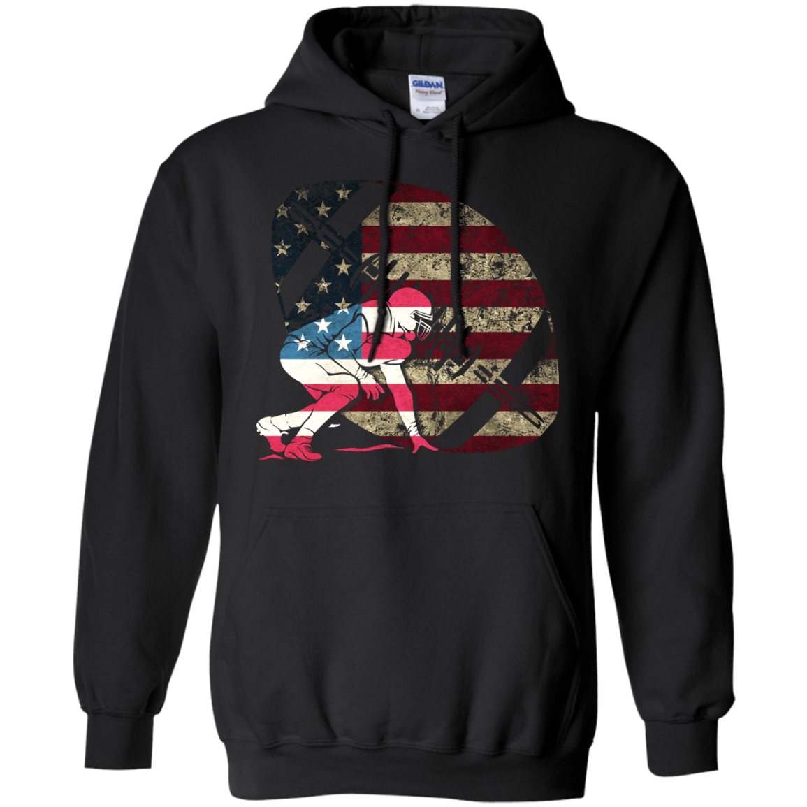Tackle Football America Flag T-Shirt & Hoodie | Teecentury.com