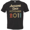 Awesome Since November 2011 Vintage 11th Birthday Gifts Youth Youth Shirt | Teecentury.com