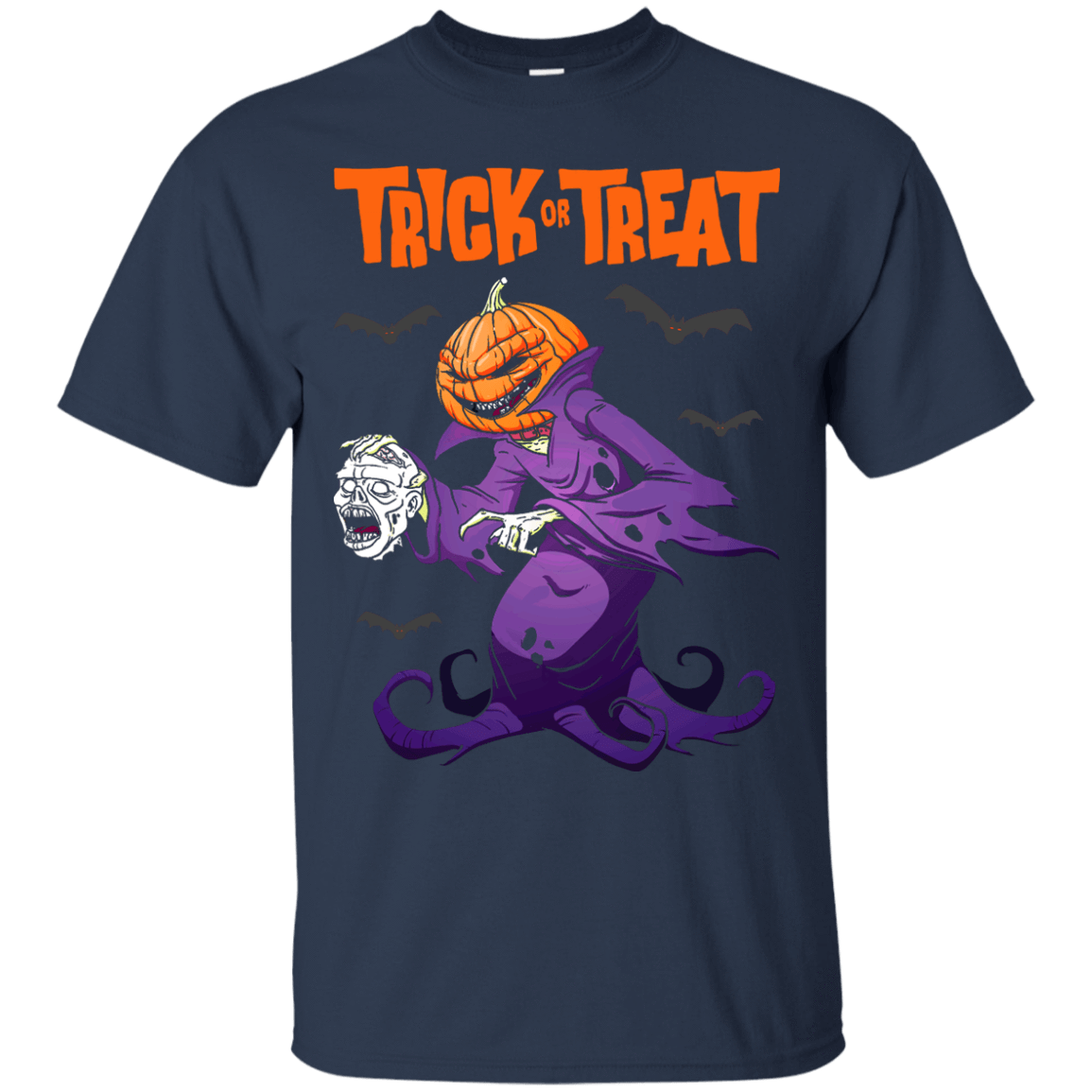Trick Or Treat Pumpkin Zombie Halloween T-Shirt & Hoodie | Teecentury.com