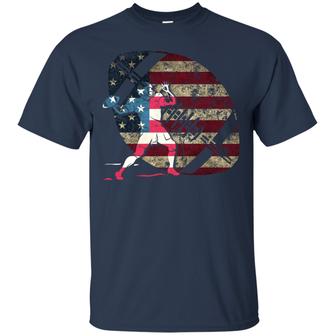 Quarterback Football America Flag T-Shirt & Hoodie | Teecentury.com