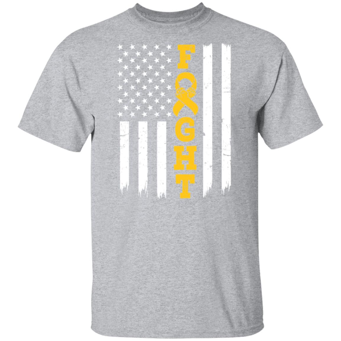 Childhood Cancer Awareness American Flag Distressed T-Shirt & Hoodie | Teecentury.com