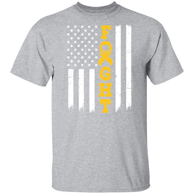 Childhood Cancer Awareness American Flag Distressed T-Shirt & Hoodie | Teecentury.com