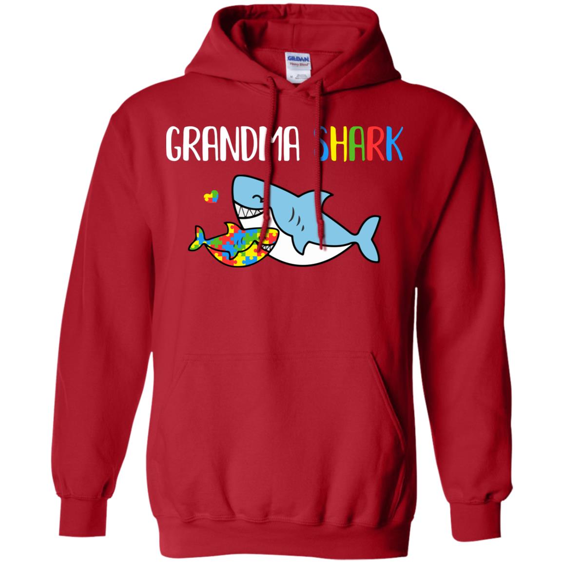 Grandma Shark Support Autism Awareness For Grandchild T-Shirt & Hoodie | Teecentury.com