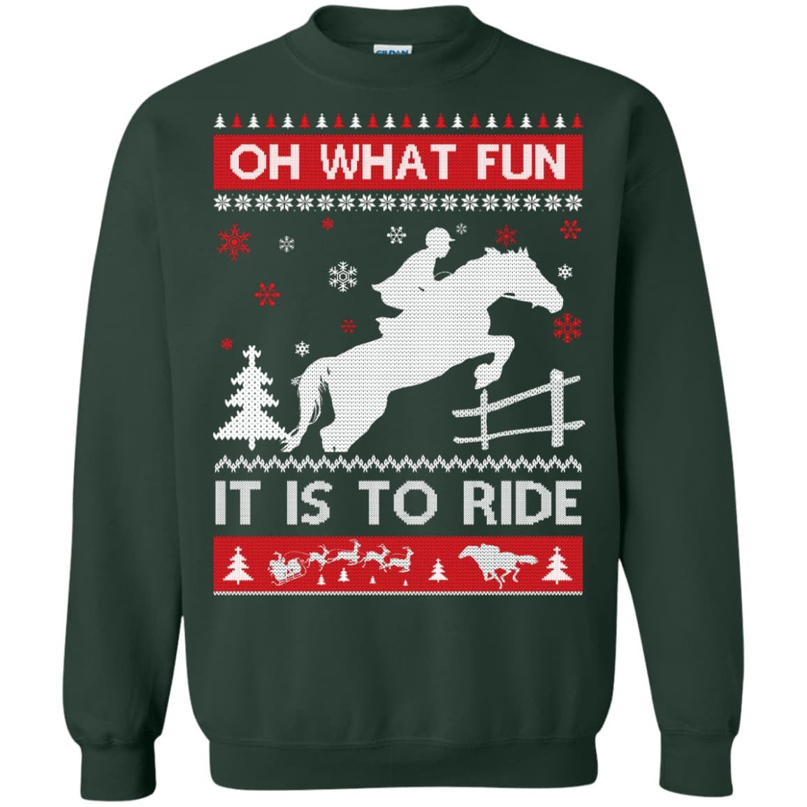 Horse Sweater Christmas Oh What Fun It Is To Ride T-Shirt & Hoodie | Teecentury.com