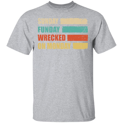 Vintage Sunday Funday Wrecked On Monday Funny Drink Beer T-Shirt & Hoodie | Teecentury.com