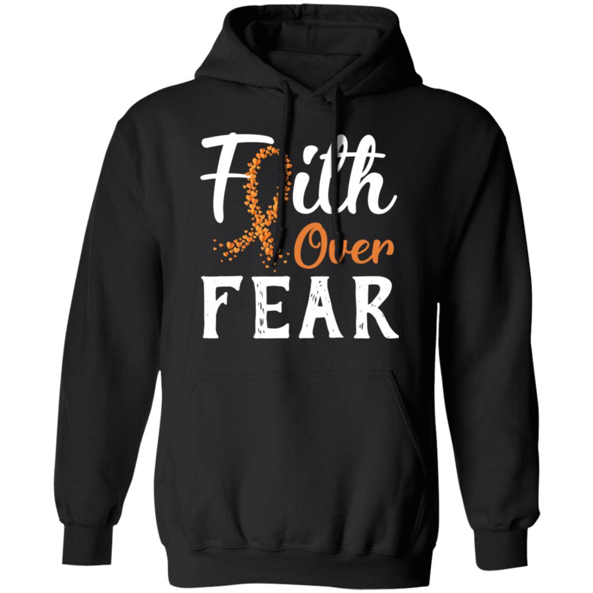 MS Leukemia Awareness Orange Ribbon Faith Over Fear T-Shirt & Hoodie | Teecentury.com