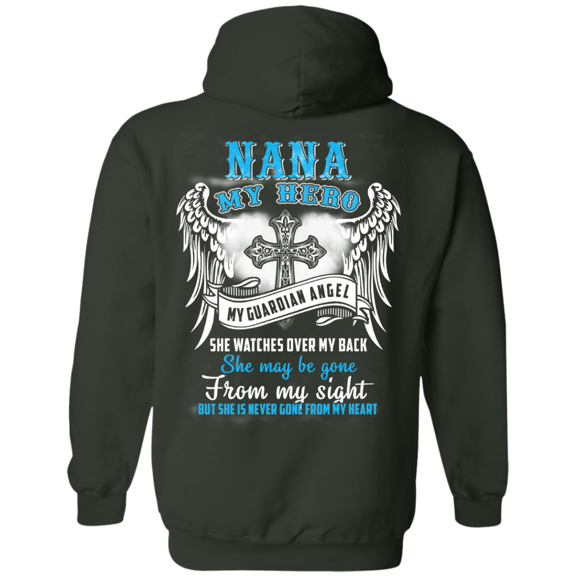 My Nana My Hero My Guardian Angel She Watches Over My Back T-Shirt & Hoodie | Teecentury.com