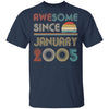 Awesome Since January 2005 Vintage 17th Birthday Gifts T-Shirt & Hoodie | Teecentury.com