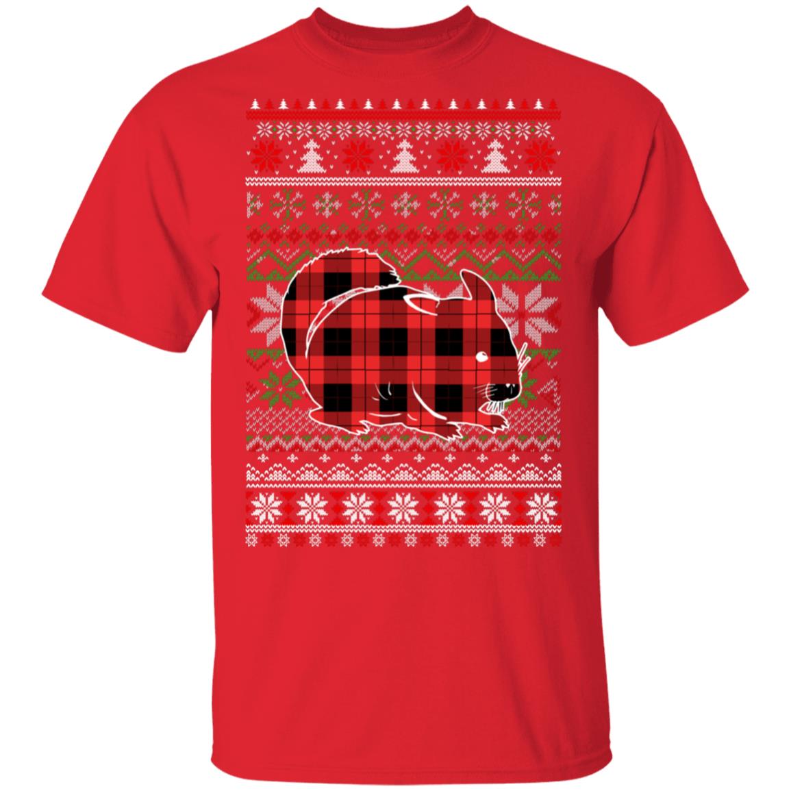Chinchilla Red Plaid Ugly Christmas Sweater Funny Gifts T-Shirt & Sweatshirt | Teecentury.com