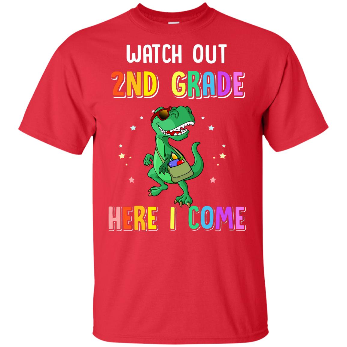 2nd Grade Here I Come Dinosaur Back To School Youth Youth Shirt | Teecentury.com