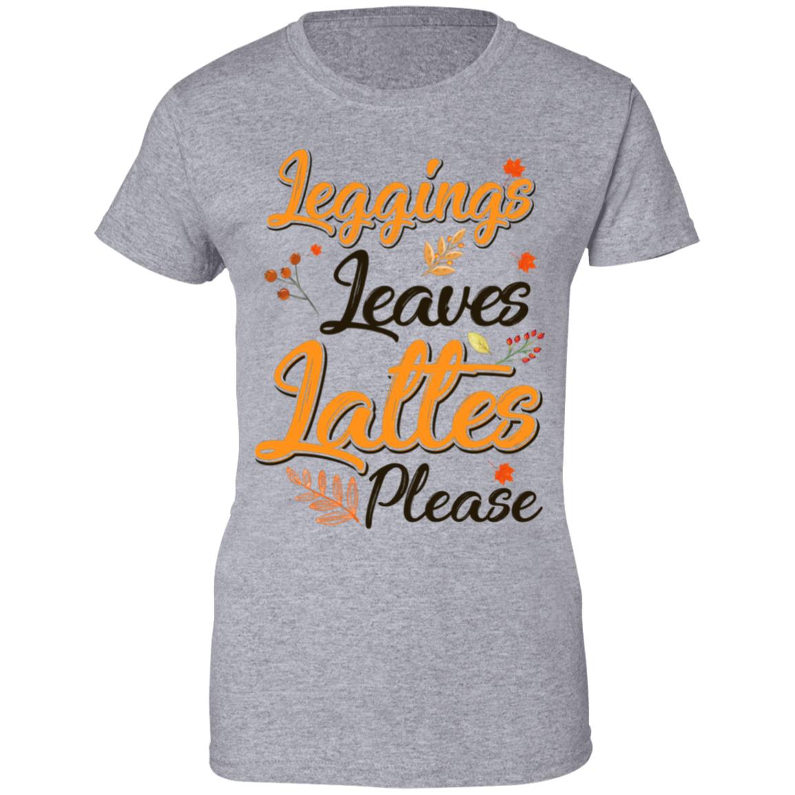 Leggings Leaves And Lattes Please Fall Thanksgiving Shirt Tank