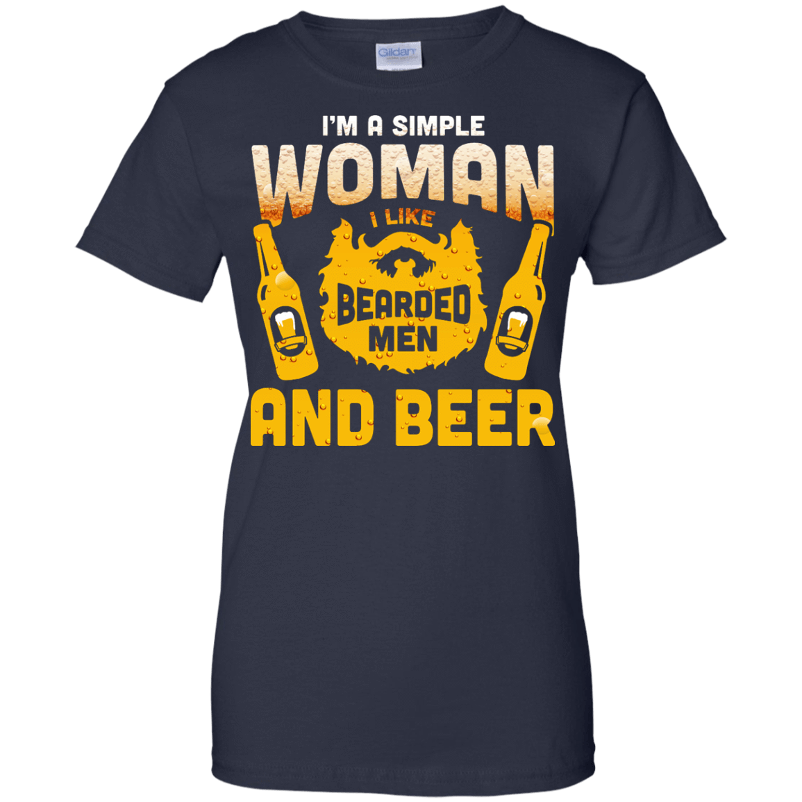 I'm A Simple Woman I Like Bearded Men And Beer T-Shirt & Hoodie | Teecentury.com